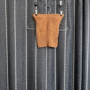 Express Camel Ribbed Tube Top